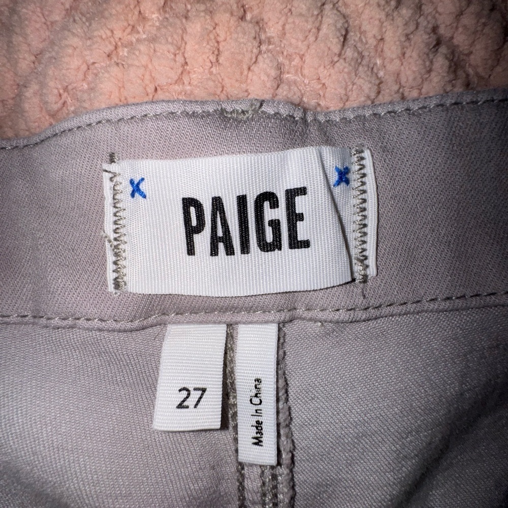 Paige Women's Mayslie Jogger Light Gray Mid Rise Zip Hem Stretch Pants Size 27 - Picture 6 of 16